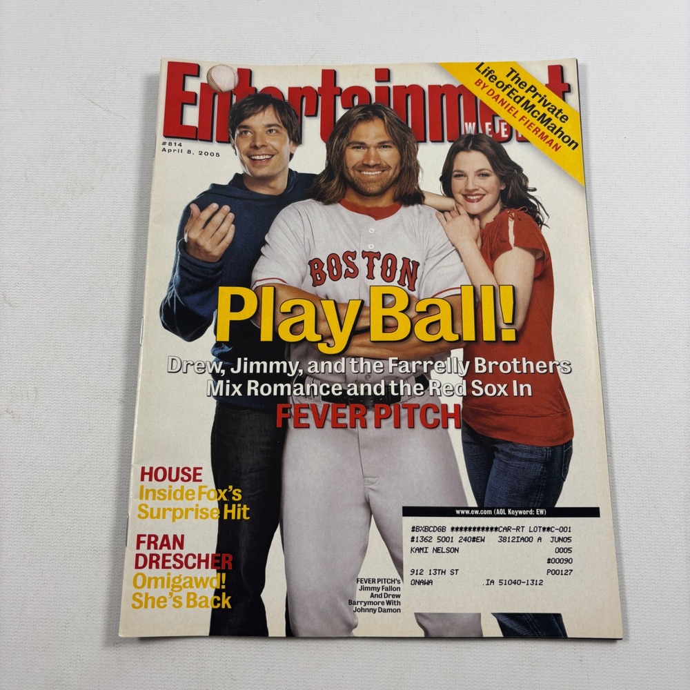 Entertainment Weekly Magazine April 8 2005 814 Fever Pitch Drew Barrymore Sox